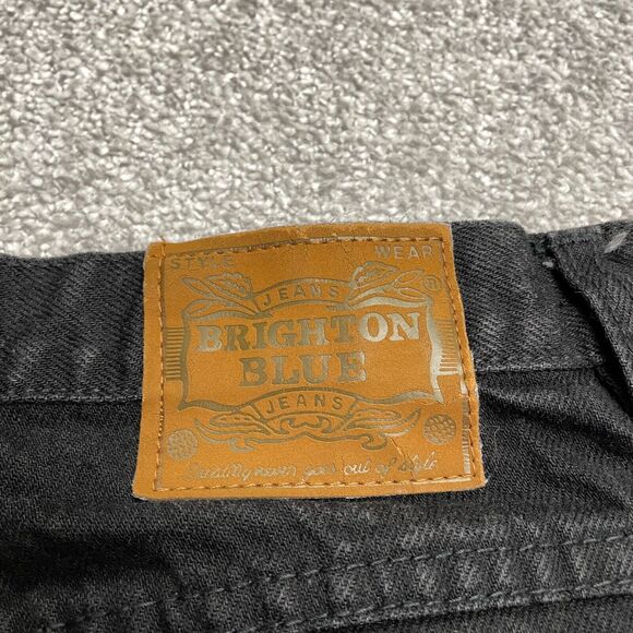 Brighton Blue Lexicco Vintage Studded Denim Jeans Womens 11/12 Black Straight - Picture 9 of 13